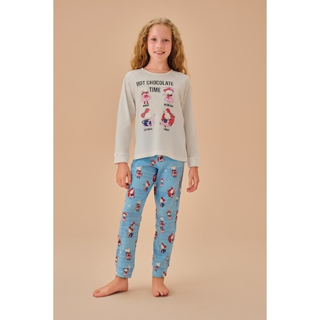 Suwen Lulusu Çocuk Pijama Takımı Shc25218660a956 Mavi