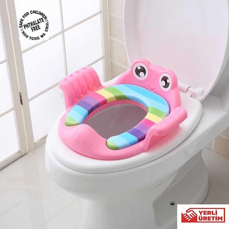 Softy Frog/Kurbağa Çocuk Klozet Kapağı Adaptörü Pembe