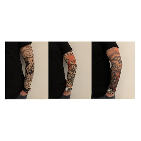 Giyilebilir Dövme 3 Çift 6 Adet Kol Çorap Dövmesi Sleeve Tattoo Set15