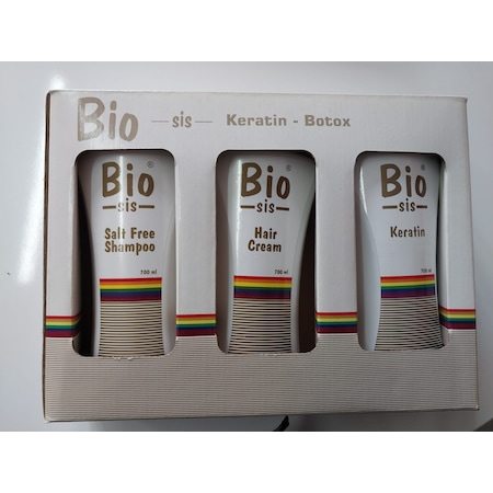 Bio Sis Brezilya Fönü 3'lü Set Keratin + Saç Kremi + Tuzsuz Şampuan 3 x 700 ML