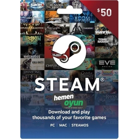 Hemenoyun Steam Gift Card 50 Usd Dolar Cüzdan Kodu