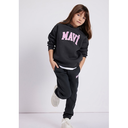 Mavi - Mavi Logo Baskılı Kapüşonlu Antrasit Sweatshirt 7610035-70087