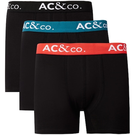 AC&Co / Altınyıldız Classics Erkek Siyah Pamuklu Esnek 3'lü Boxer Paketi