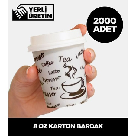 8 Oz Karton Bardak 2.000 Adet Çok Renkli