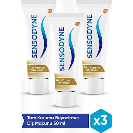 Sensodyne Tam Koruma + Beyazlatıcı Diş Macunu 3 x 50 ML