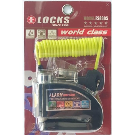 World Class Locks 110 Db Siyah Alarmlı Disk Kilidi