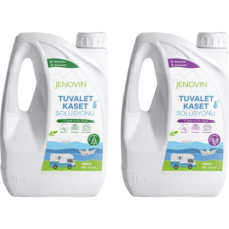 Jenovin Karavan Yat Tekne Tuvalet Wc Kaset Losyonu Çam ve Lavanta 2 x 3 L + Ölçek