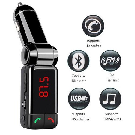 Bluetooth FM Transmitter AUX Araç Kiti MP3 Çift Usb Girişli Araç Şarjı