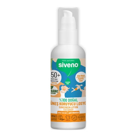 Siveno Leke Karşıt Doğal Güneş Koruyucu Losyon SPF50+ 100 ML