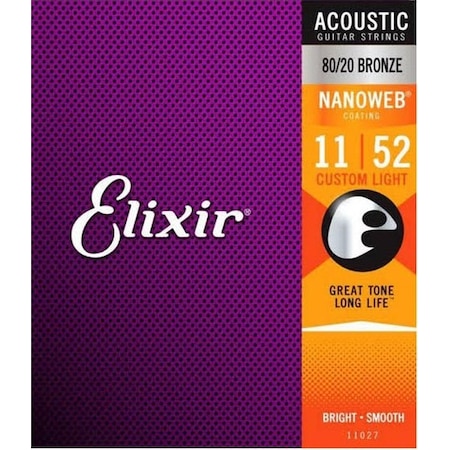 Elixir 011-052 11027 Nanoweb Bronz Akustik Gitar Teli