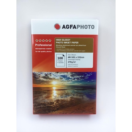 Agfa 10X15 CM. 270 G High Gloss Parlak 100'Lü Fotoğraf Kağıdı