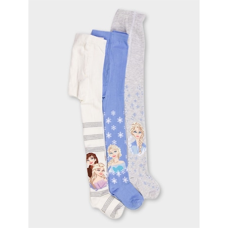 Frozen Lisanslı Kız Çocuk 3 Adet Külotlu Çorap 20524 - Mavi