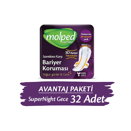 Molped Super Night Hijyenik Ped Gece 32 Adet