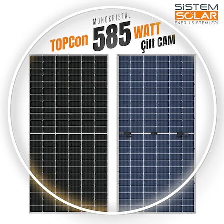 Sistem Solar Topcon 585w Watt Güneş Paneli Monokristal 144 Hücre