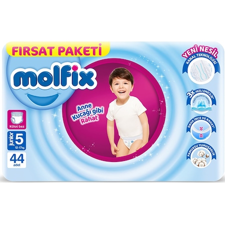 Molfix Külot Bez Junior 5 Beden Fırsat Paketi 44 Adet