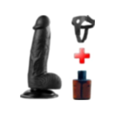 Odins Shop 21 CM Belden Bağlamalı Realistik Vantuzlu Zenci Dildo Penis