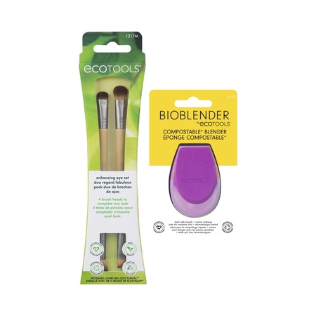 Ecotools Makyaj Fırçası 2'li + Bioblender Makyaj Süngeri