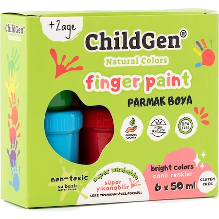 Childgen Süper Yıkanabilir 6'lı Parmak Boya Seti 6 x 50 G