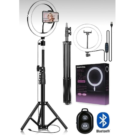 Ring Fill Light Led Işıklı Bluetooth Kumandalı Tripod 10 Inç