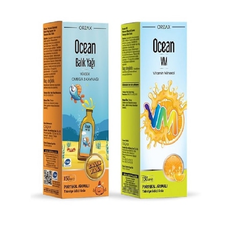 Orzax Ocean Portakallı Balık Yağı 150 ml - Ocean VM 2li Paket