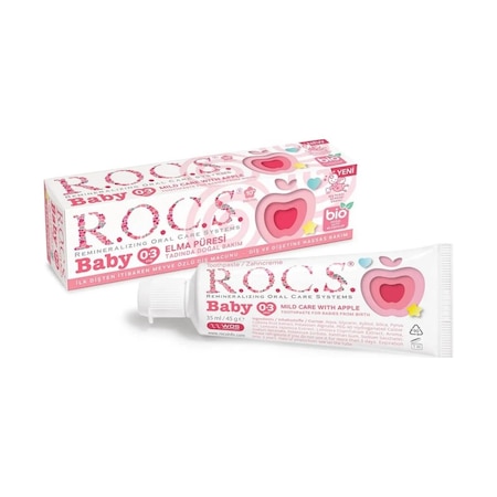 Rocs Baby 0 - 3 Yaş Elma Püresi Aromalı Florürsüz Çocuk Diş Macunu 35 ML