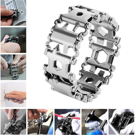 Ehediye Chavin Çelik Erkek 29 Fonksiyonlu Multitool Bileklik Eg62By