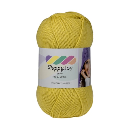 Kürkçü Han Happy Joy 100gr 300m El Örgü İpi Sarı Hj084