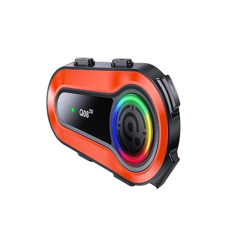 Q0082X Ipx6 Su Geçirmez Rgb 1 KM 2 Kişi İnterkom/Fm Radio Motosiklet Kask Kulaklık