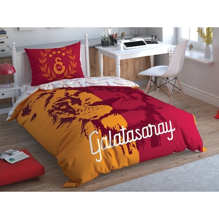 Taç Lisanslı Nevresim Takımı Galatasaray Aslan Logo Tek Kişilik