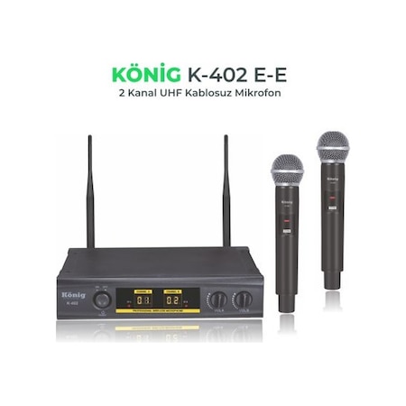 König K-402 El+El Iki Kanal Uhf Telsiz Mikrofon