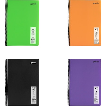 Mynote Flex Neon A4 Defter 72 Yaprak Çizgili 4'lü Defter