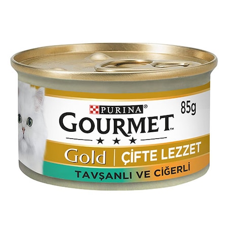 Purina Gourmet Gold Çifte Lezzet Ciğer ve Tavşan Etli Yetişkin Kedi Konservesi 24 x 85 G