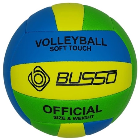 Busso Soft Touch Voleybol Topu Sarı - Yeşil - Mavi