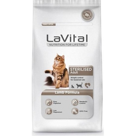 La Vital Sterilesed Kuzu Etli Kısırlaştırılmış Yetişkin Kedi Maması 12 KG