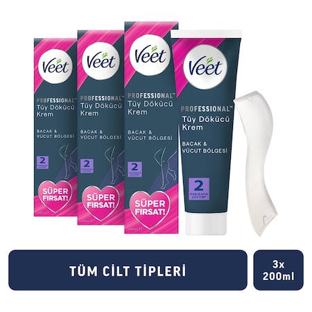 Veet Profesyonel Krem Promo Tüy Dökücü Krem 3 x 200 ML