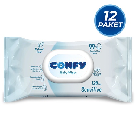 Confy Premium Sensitive Islak Mendil 12 × 120 1440 Yaprak