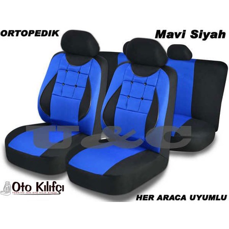 Dugmeli Ortopedik Oto Koltuk Kilifi Seti Mavi Siyah Fiyatlari Ve Ozellikleri
