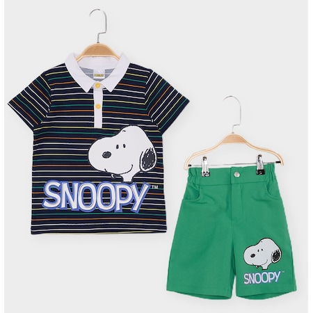 Supermino Snoopy Lisanslı Erkek Çocuk 2'li Takım Sn21953-lacivert