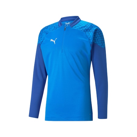 Puma Teamcup Training 1/4 Zip Top Erkek Futbol Uzun Kollu Antrenman Üstü 65798202 Mavi 001