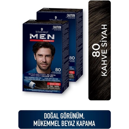 Schwarzkopf Men Perfect Saç Boyası 80 - Kahve Siyah X 2 Adet