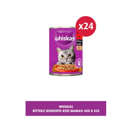 Whiskas Biftekli Kedi Konservesi 24 x 400 G