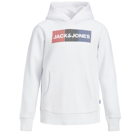 Jack & Jones Kapüşonlu Logolu Sweatshirt-Corplogo 12152841 White