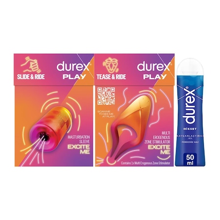 Durex Çoklu Erojen Bölge Uyarıcı + Manuel Mastürbatör + Hisset Kayganlaştırıcı Jel 50ml