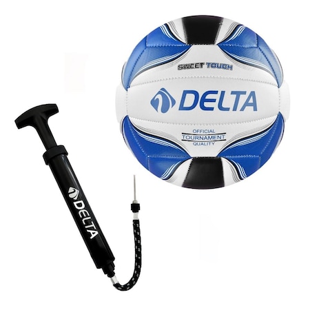 Delta Rivo No 5 Dikişli Voleybol Topu Beyaz Mavi + Pompa