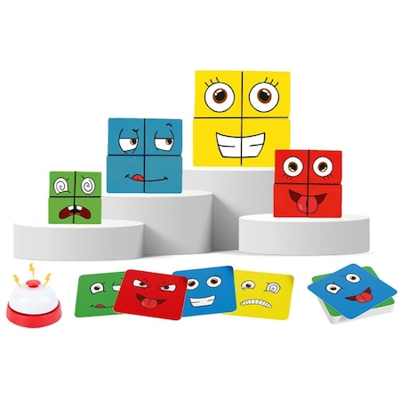 Edoy Montessori Emoji Bulmaca El Becerisi Rubik Küp Eğitici Kutu Oyunu
