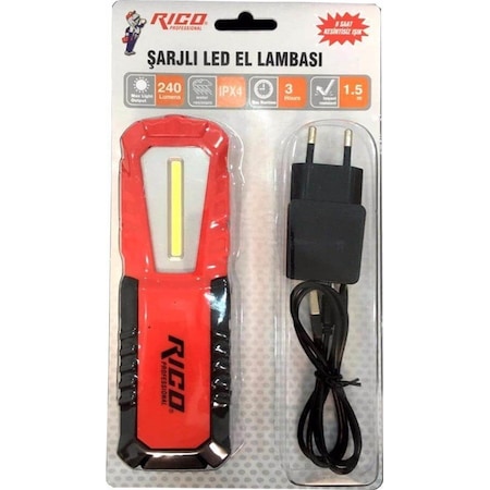 Rico Rc0037 240 Lümens Şarjlı Led El Feneri El Lambası Mıktanıslı