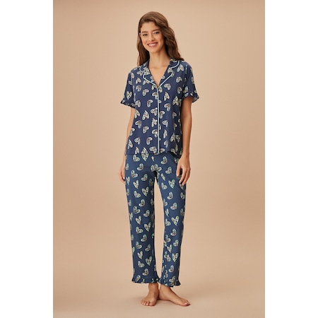 Suwen Daisy Maskülen Pijama Takımı Sh24825660b628