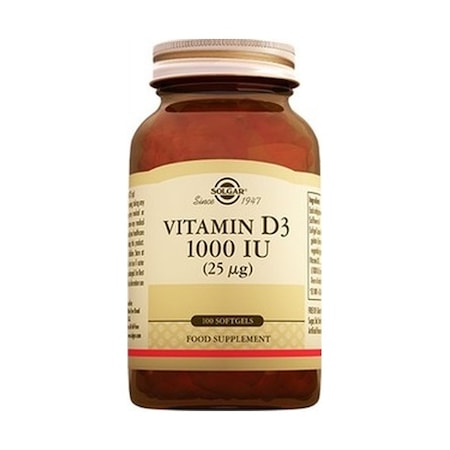 Solgar D3 1000 IU Vitamin 100 Kapsül