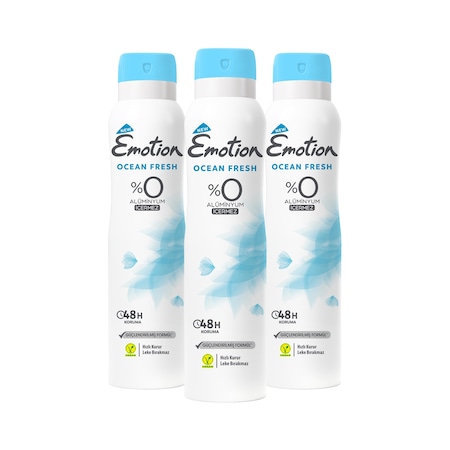Emotion Ocean Fresh 48H Kadın Sprey Deodorant 3 x 150 ML
