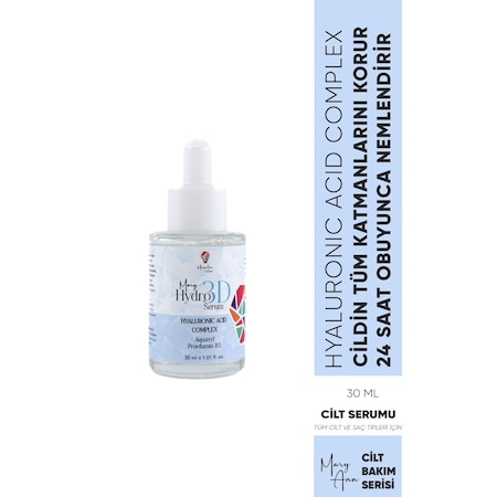 Mary Ann Cosmetic Hyaluronic Acid ve Provitamin B5 İçerikli 3D Serum 30 ML